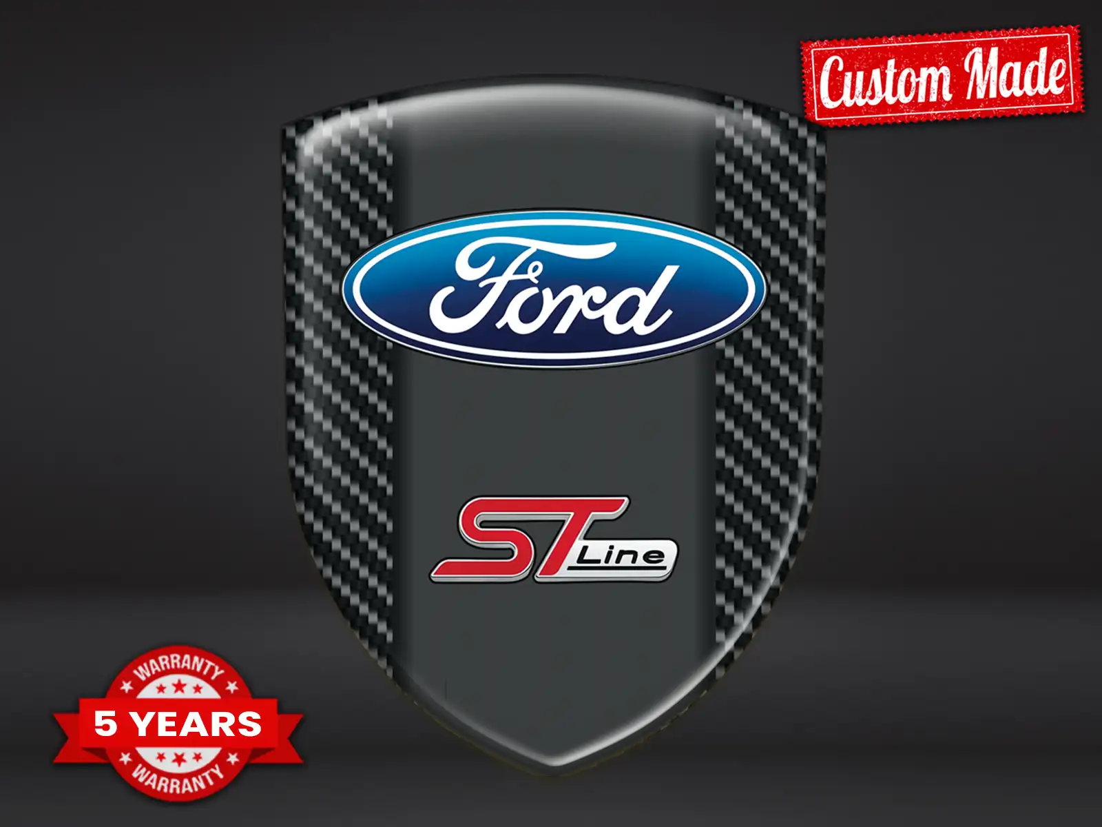 Ford Silikon Sticker Premium Design Glänzende Domes